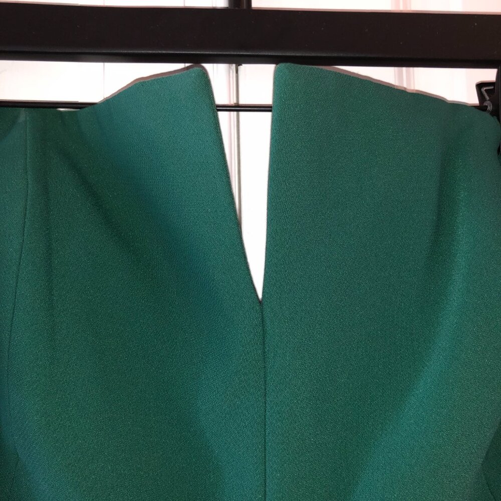 Strapless Notch Crepe Jumpsuit With Pockets In Evergreen - Picture 4 of 6